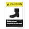 Signmission ANSI Caution Sign, Safety Shoes Required In This Area, 10in X 7in Decal, 7" H, 10" W, Landscape OS-CS-D-710-L-19789 - alternate 1